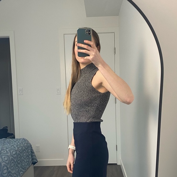 Sweater tank top mock neck - Small - Grey - Picture 2 of 4